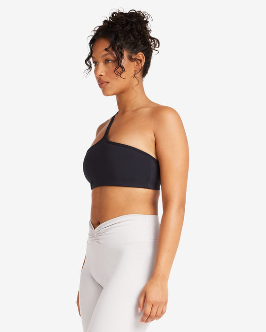 IM Serenity Strappy One Shoulder Crop | Black