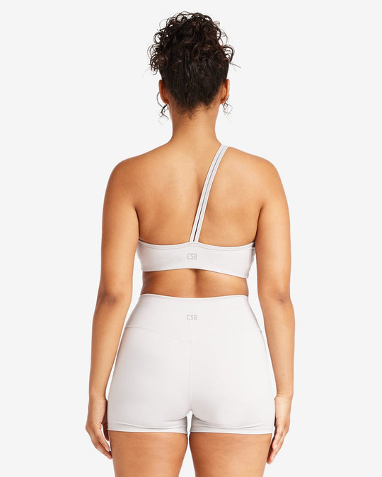 IM Serenity Strappy One Shoulder Crop | Light Grey