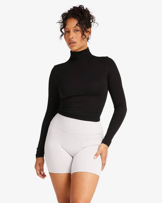 IM Long Sleeve Turtle Neck Top | Black