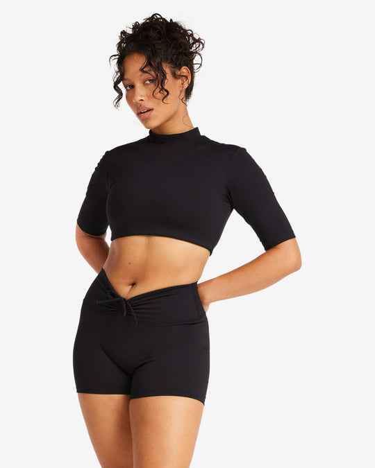 IM Serenity Cropped Biker Top | Black