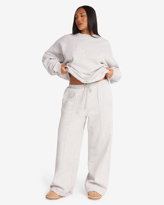 CSB Wide Leg Sweatpant | Snow Marl