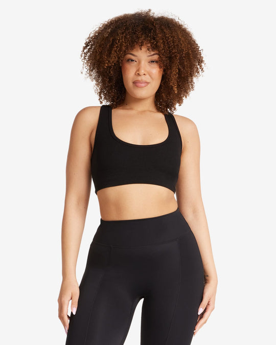 Rib Cropped Tank | Black