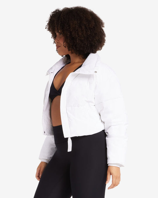 Cropped Puffer Jacket | White