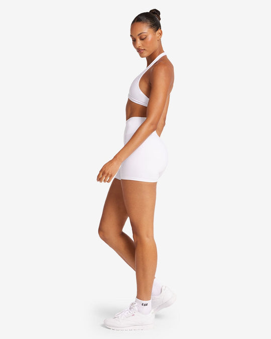 Serenity Scrunch Shorts 4" | White