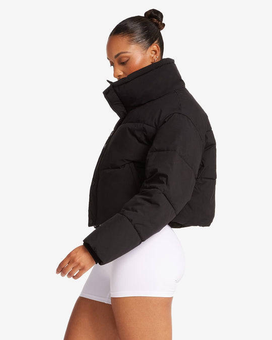 Cropped Puffer Jacket | Black