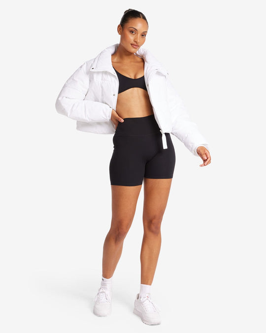 Cropped Puffer Jacket | White