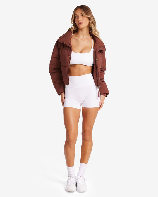 Cropped Puffer Jacket | Maple