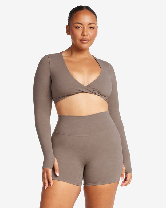 Fade Sierra Long Sleeve Crop | Mocha