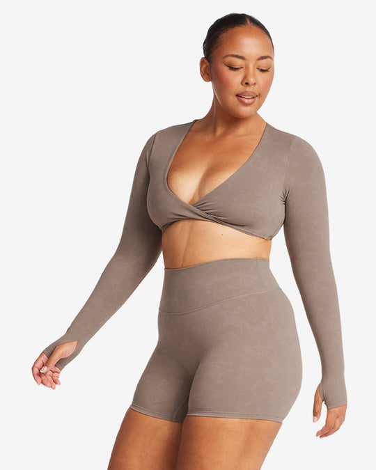 Fade Sierra Long Sleeve Crop | Mocha