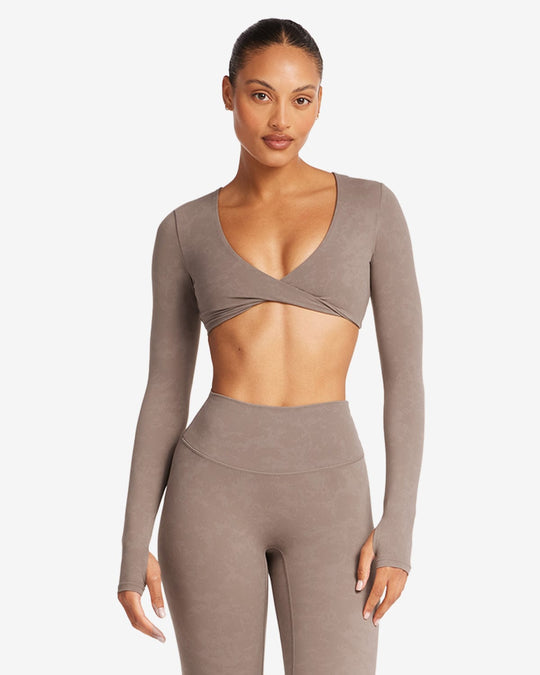 Fade Sierra Long Sleeve Crop | Mocha