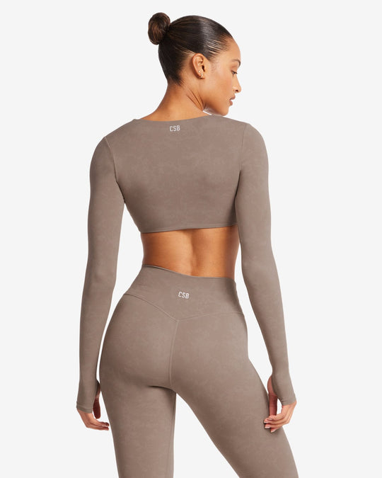 Fade Sierra Long Sleeve Crop | Mocha