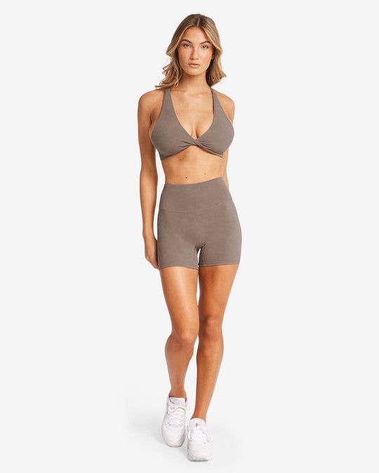 Fade Scrunch Shorts 5" | Mocha