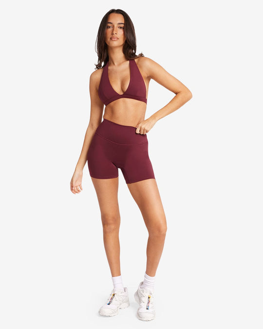 Serenity Scrunch Shorts 5" | Burgundy