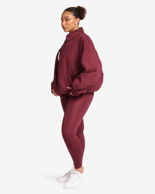 Oversized Bomber Jacket | Burgundy