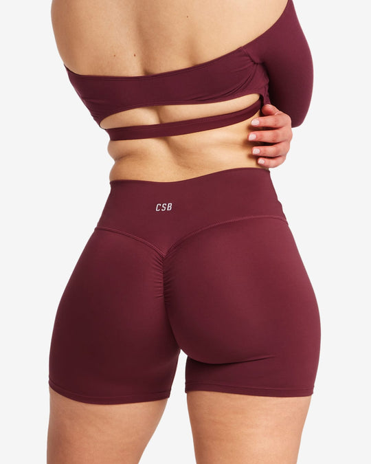 Serenity Scrunch Shorts 5" | Burgundy