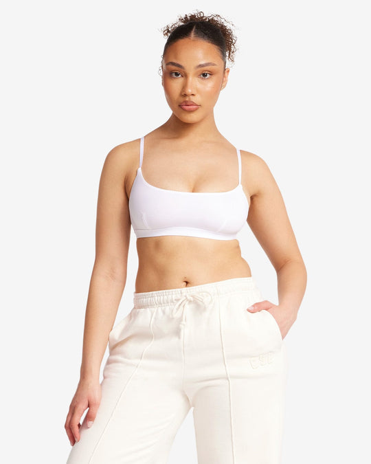 Scoop Neck Bralette | White