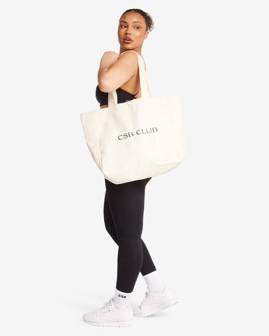 CSB Club Canvas Tote Bag | Vanilla