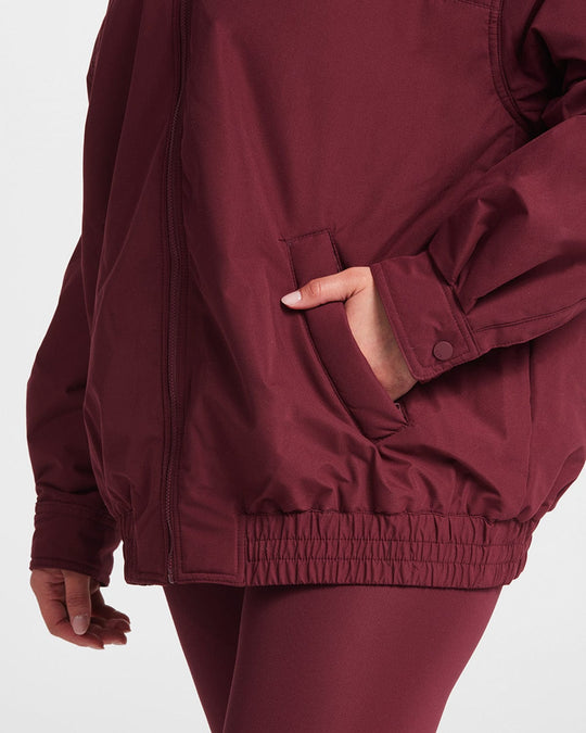 Oversized Bomber Jacket | Burgundy