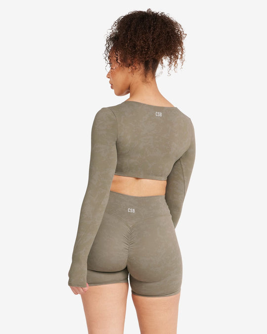 Fade Sierra Long Sleeve Crop | Olive