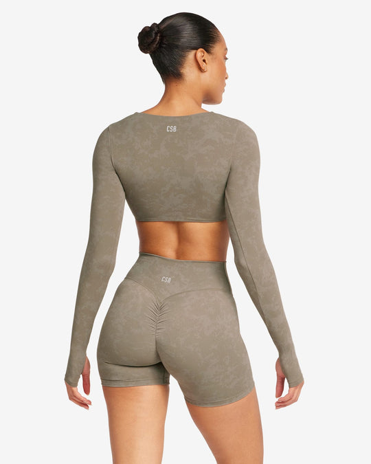 Fade Sierra Long Sleeve Crop | Olive