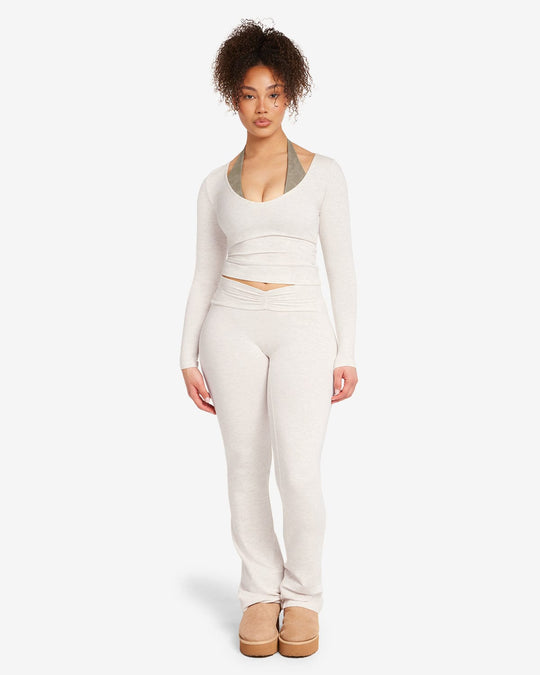 Ruched Yoga Pant | Oat Marl