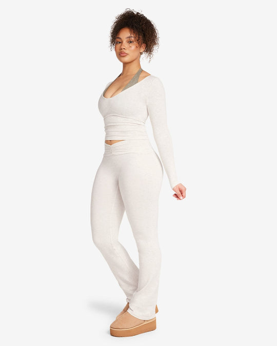 Ruched Yoga Pant | Oat Marl