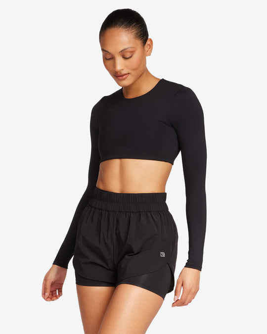 Freedom Luna Power Long Sleeve Crop | Black