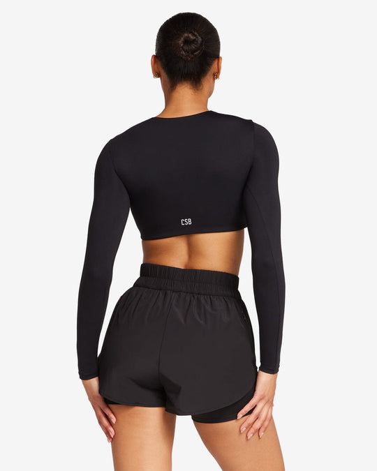 Freedom Luna Power Long Sleeve Crop | Black