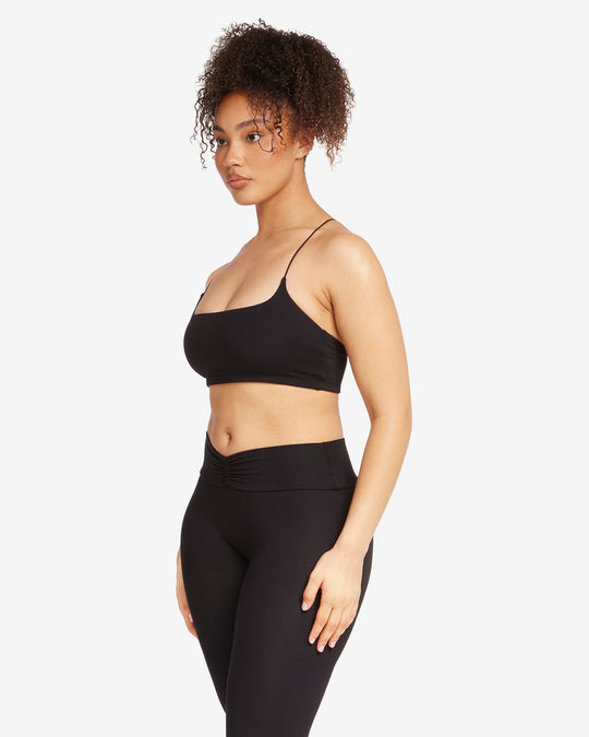 Leisure Square Neck Top | Black