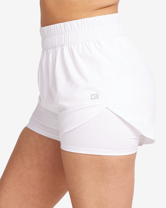 CSB Run Shorts | White