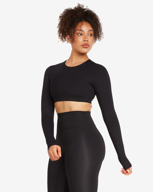 Freedom Luna Power Long Sleeve Crop | Black