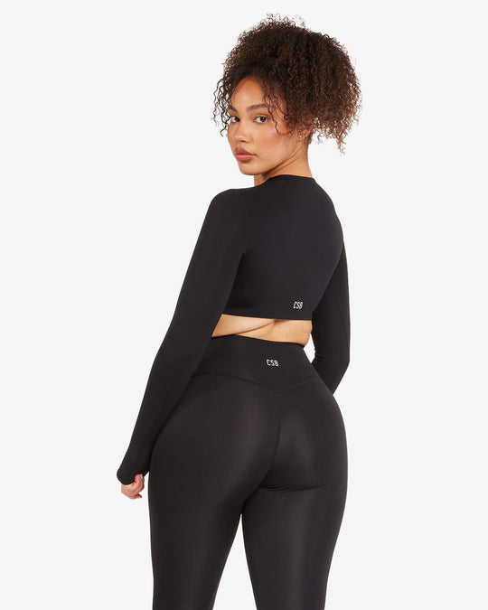 Freedom Luna Power Long Sleeve Crop | Black