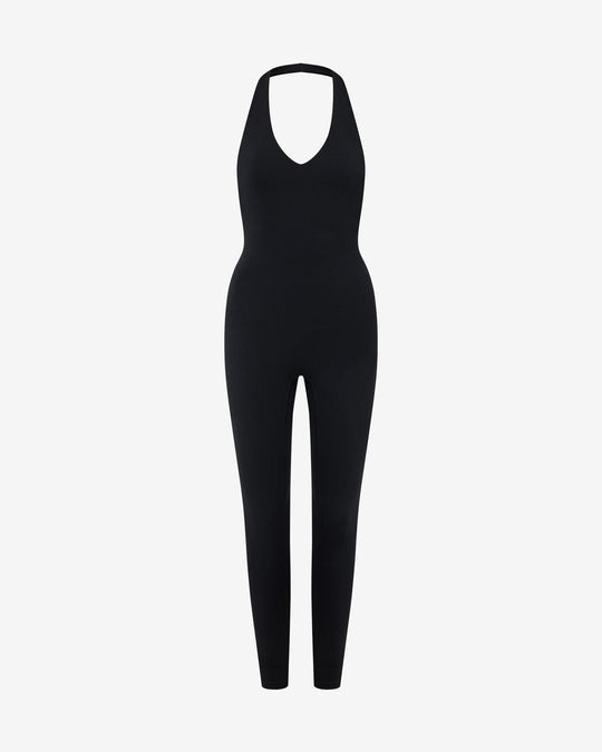 Fade Halter Dip Jumpsuit | Carbon