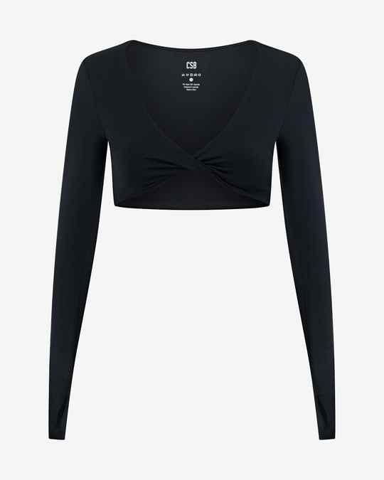 Fade Sierra Long Sleeve Crop | Black