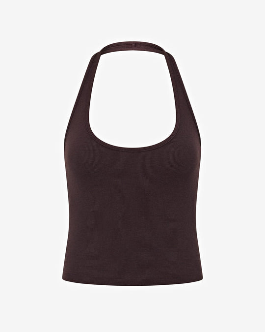 Rib Halter Tank | Espresso