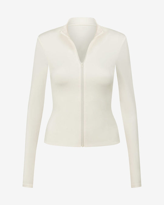 Serenity Longline Zip Up Jacket | Buttercream