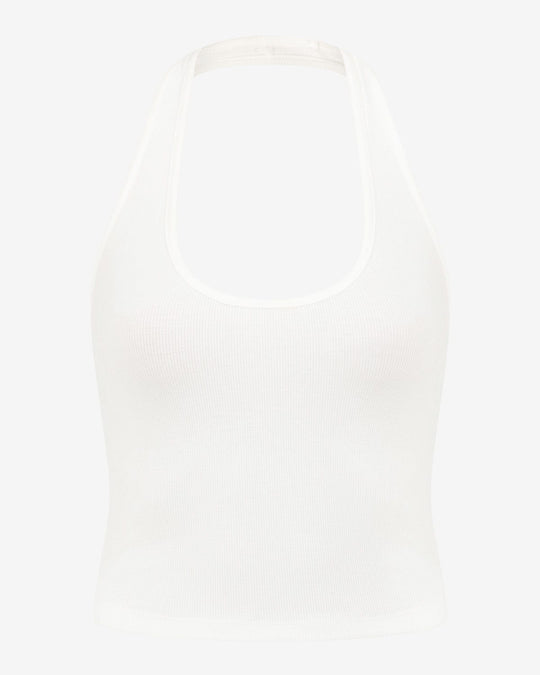 Rib Halter Tank | White