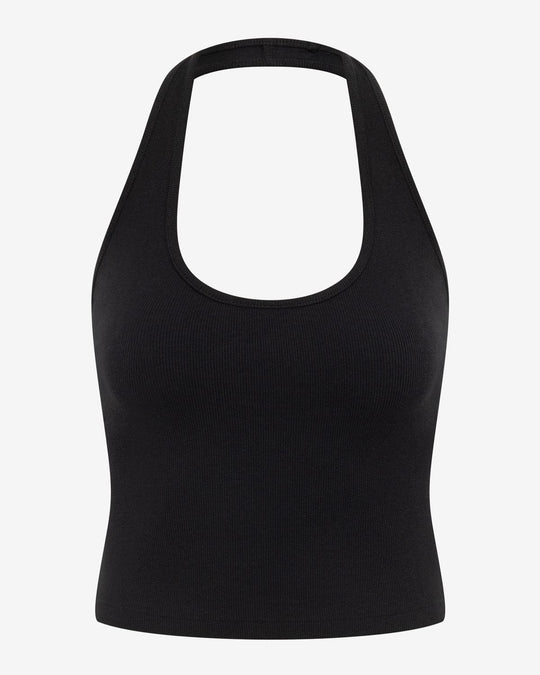 Rib Halter Tank | Black