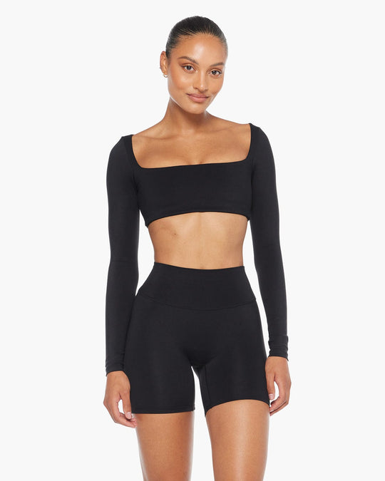 Freedom Scoop Long Sleeve Crop | Black